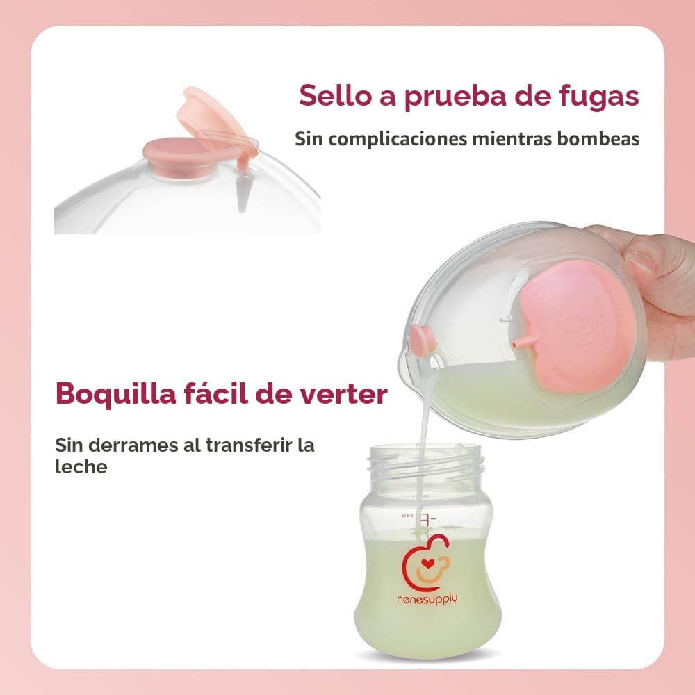 Nenesupply Colección de leche materna portátil manos libres, Cara,...