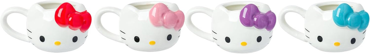 Silver Buffalo Sanrio Hello Kitty Juego de 4 tazas mini de cerámica...