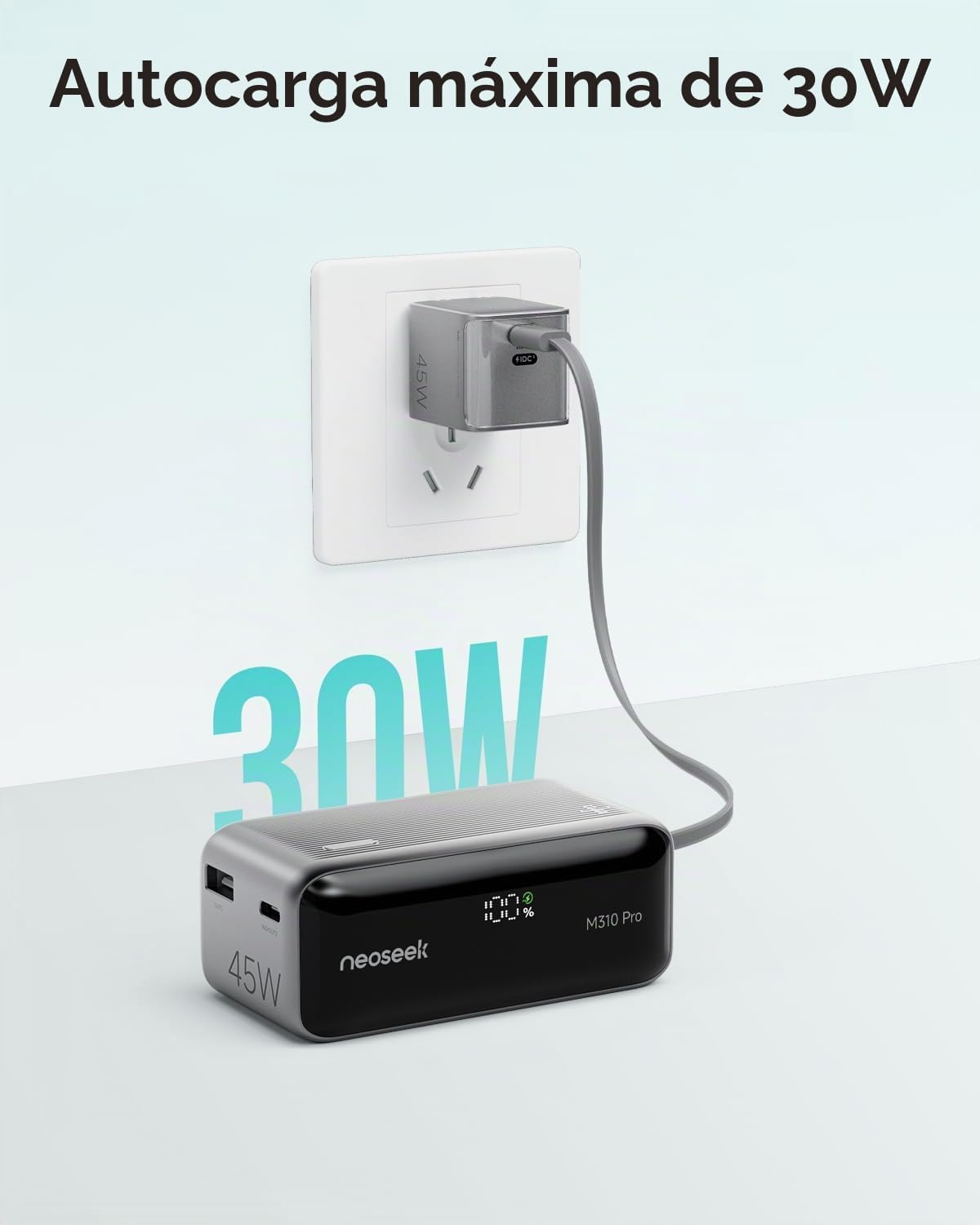 Neoseek Ultra Mini cargador portátil, 10000mAh 45W cargador de carg...