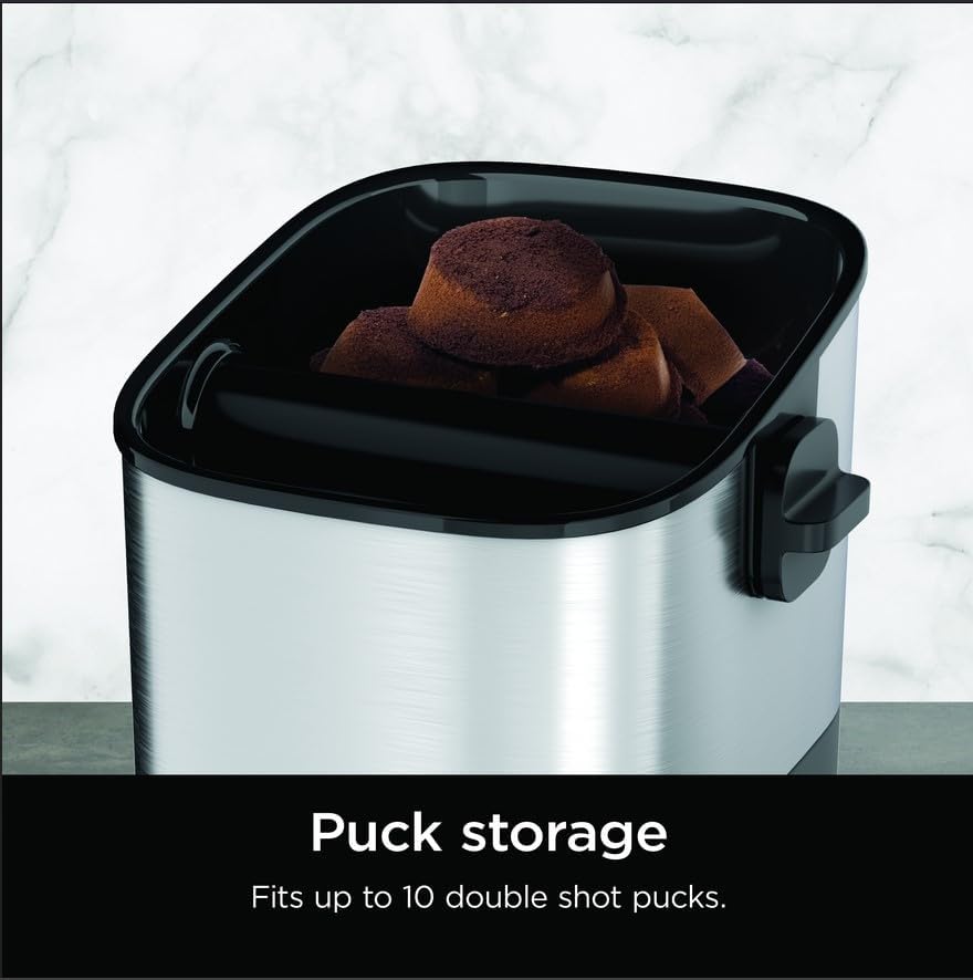 Ninja Luxe Café Knock Box, capacidad para 10 discos de doble tiro |...