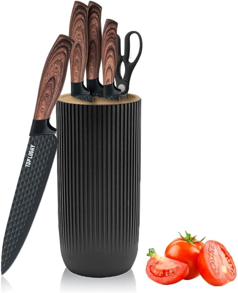 Juego de Cuchillos, Wiztoynia Juego de Cuchillos de Cocina Negros d...