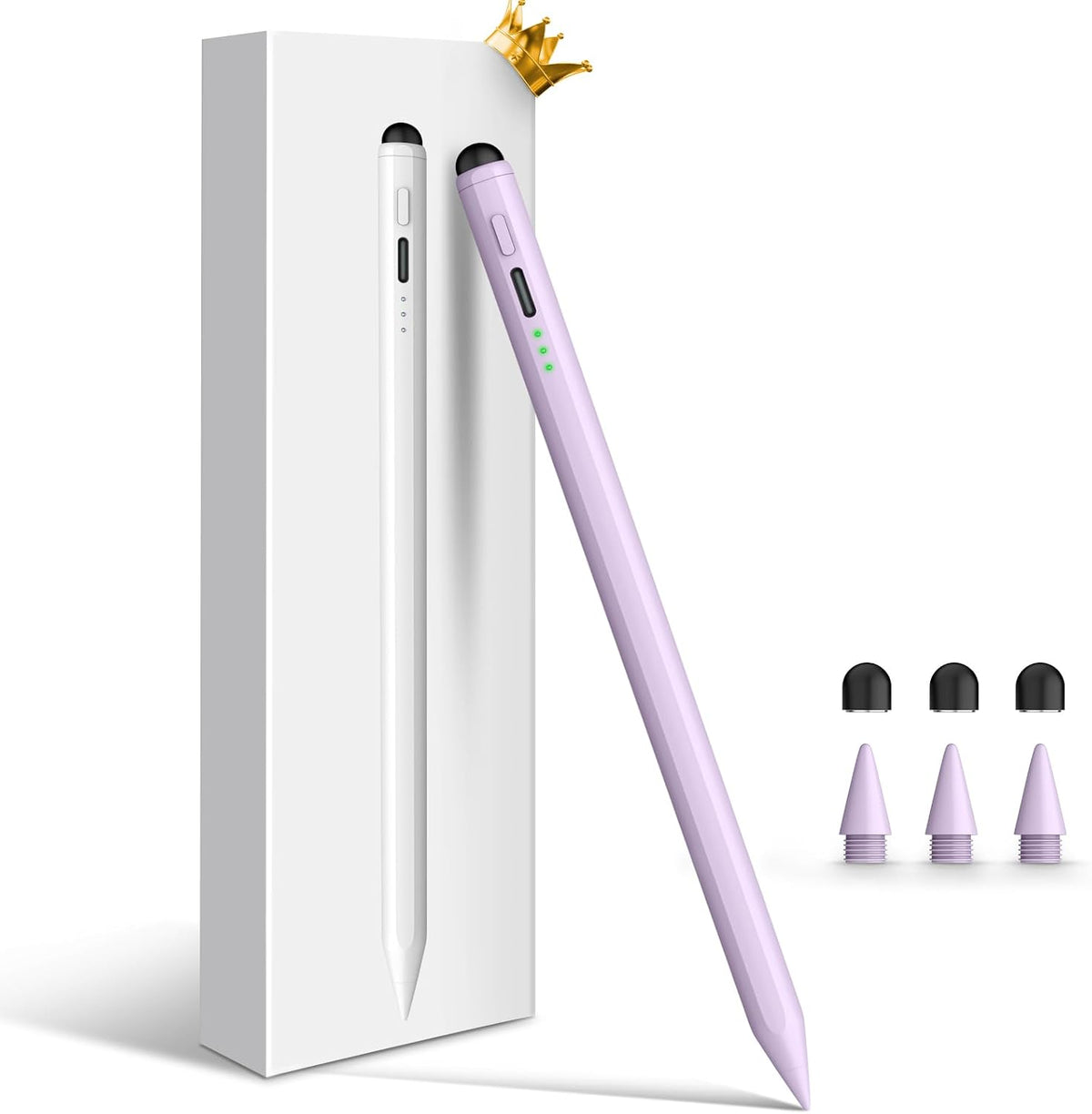 Lápiz capacitivo para iPad, Lápiz de doble punta con carga rápida d...