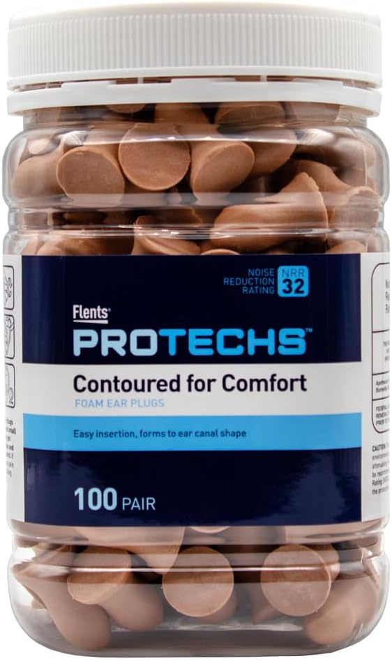 Flents Protechs Contorneado para los oídos Comfort NRR 32, 100 pare...