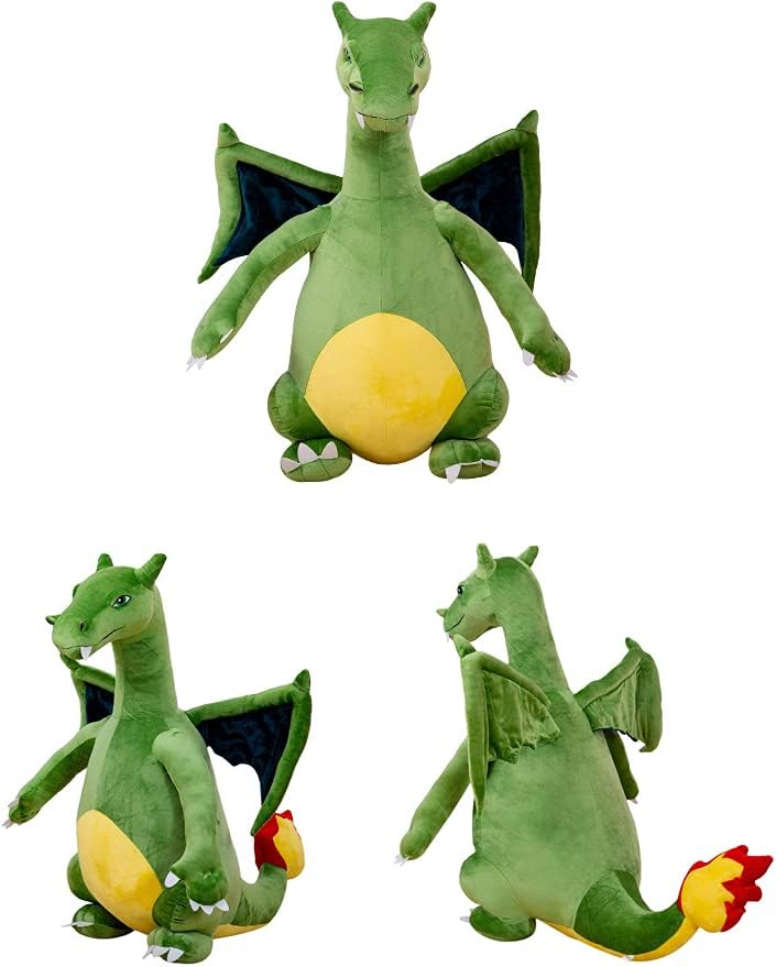 CHAOZI0 Dragón de peluche con alas malvadas, dragón que respira fue...