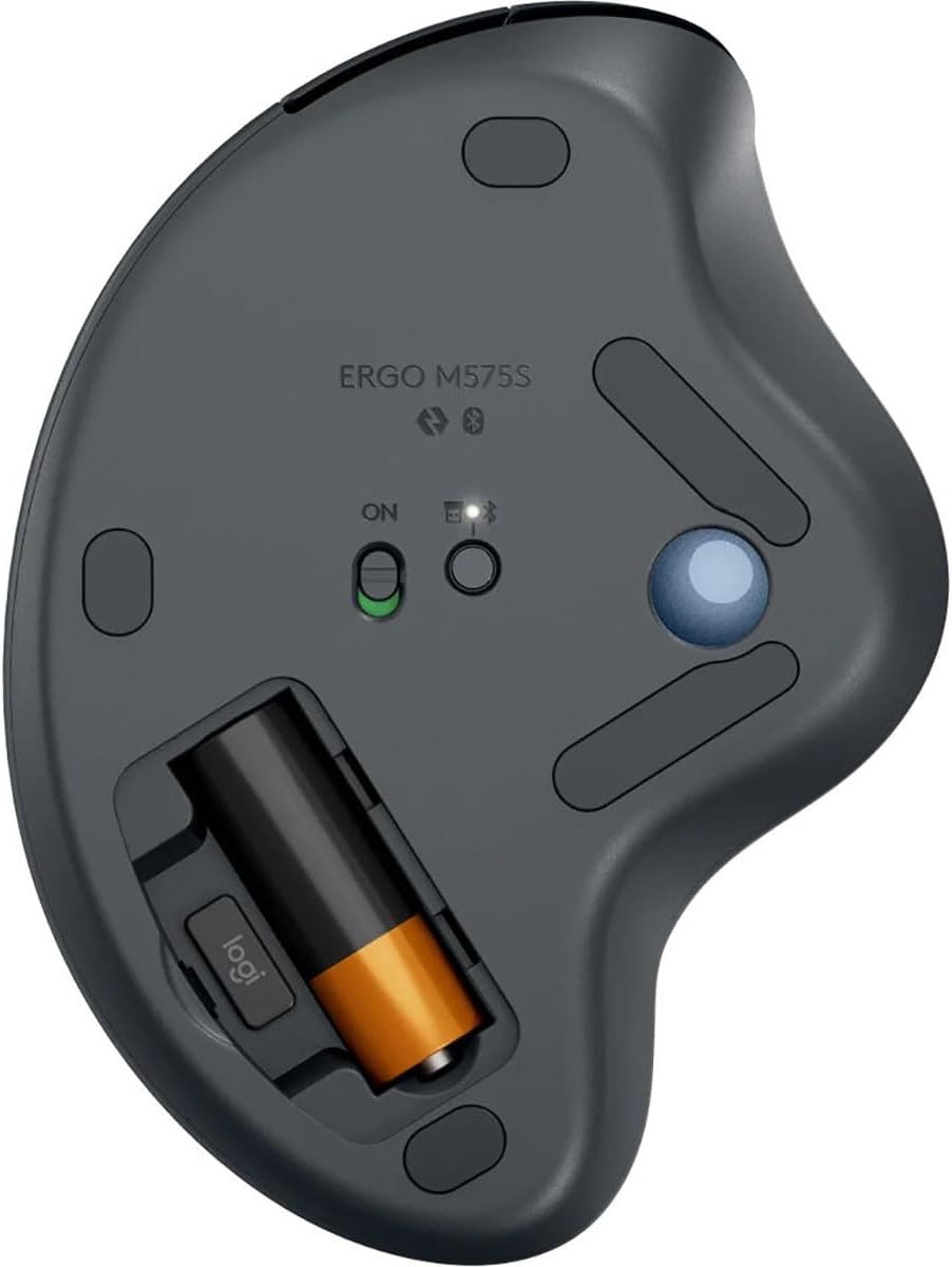 Logitech Ergo M575S Ratón Trackball Inalámbrico Ergonómico, Negro\/...