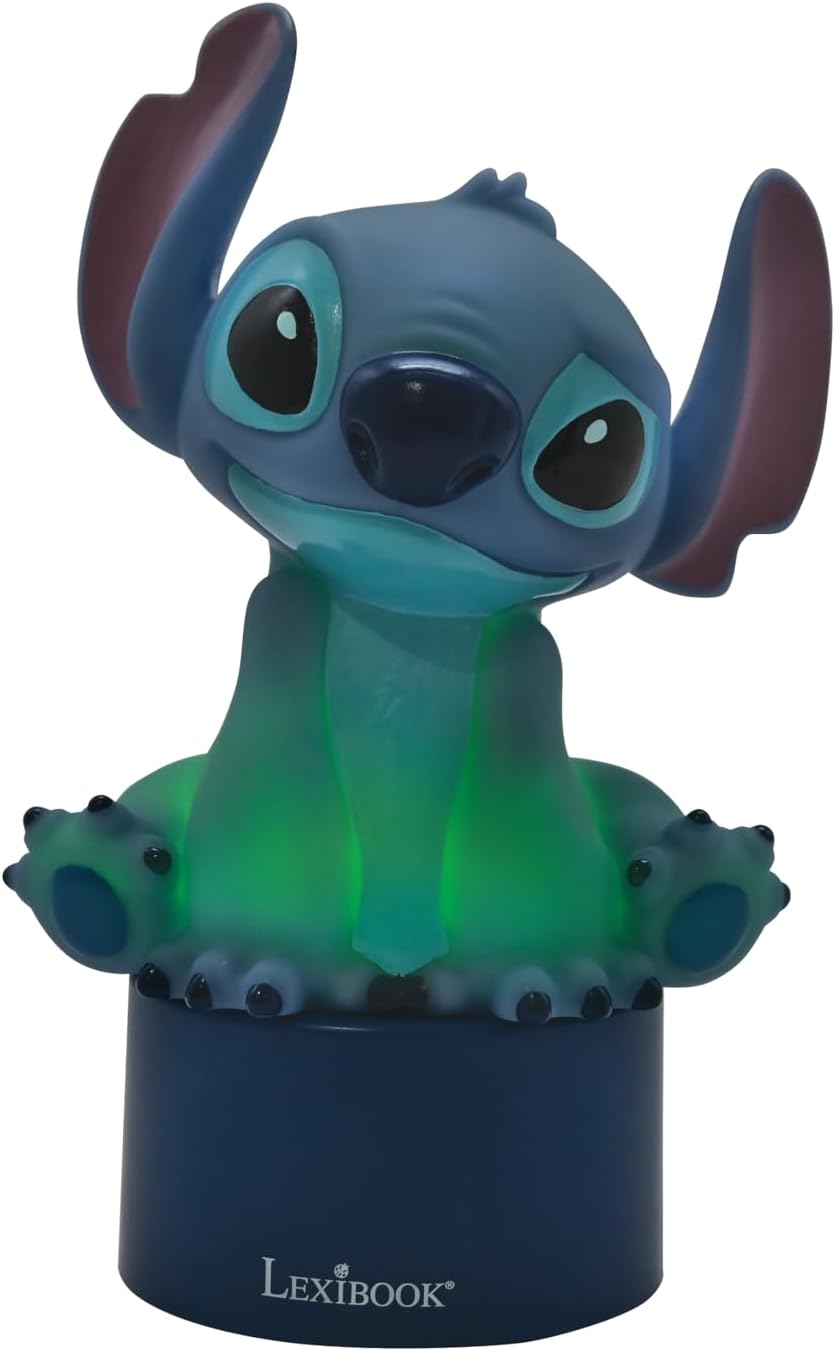 LEXiBOOK, Disney Stitch, luz nocturna con altavoz, cambio de color,...