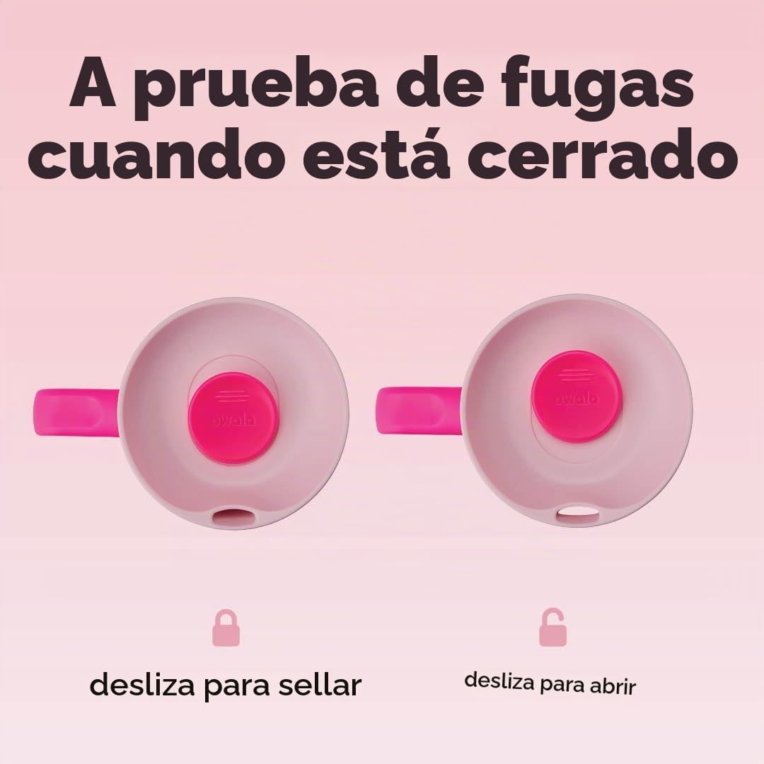 Owala SmoothSip Slider - Taza de viaje aislada de acero inoxidable...