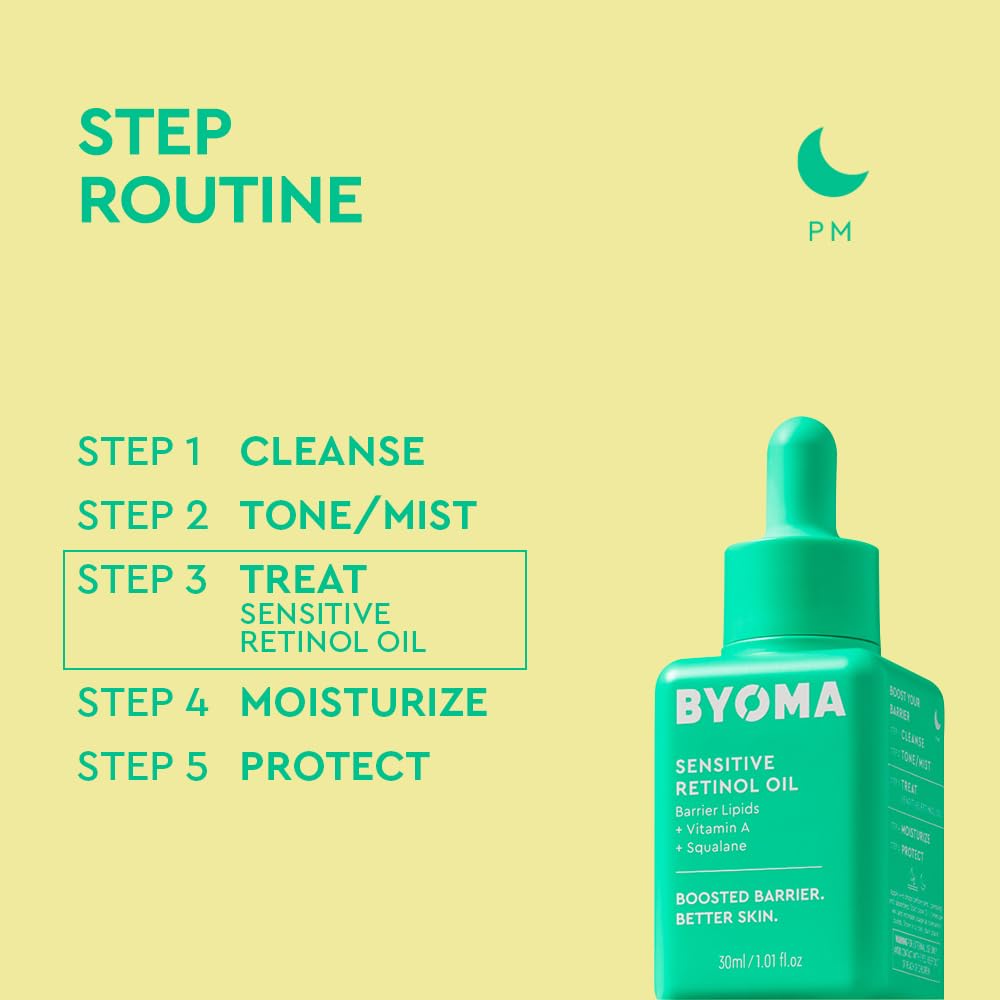 BYOMA - Aceite de retinol sensible, aceite facial para principiante...