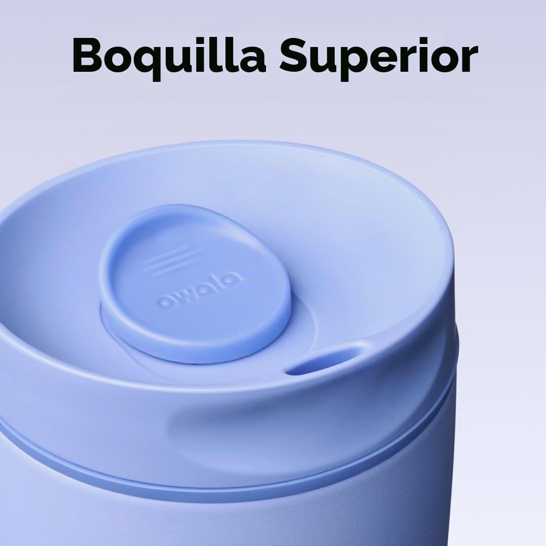 Owala SmoothSip Slider - Vaso de café de acero inoxidable con aisla...