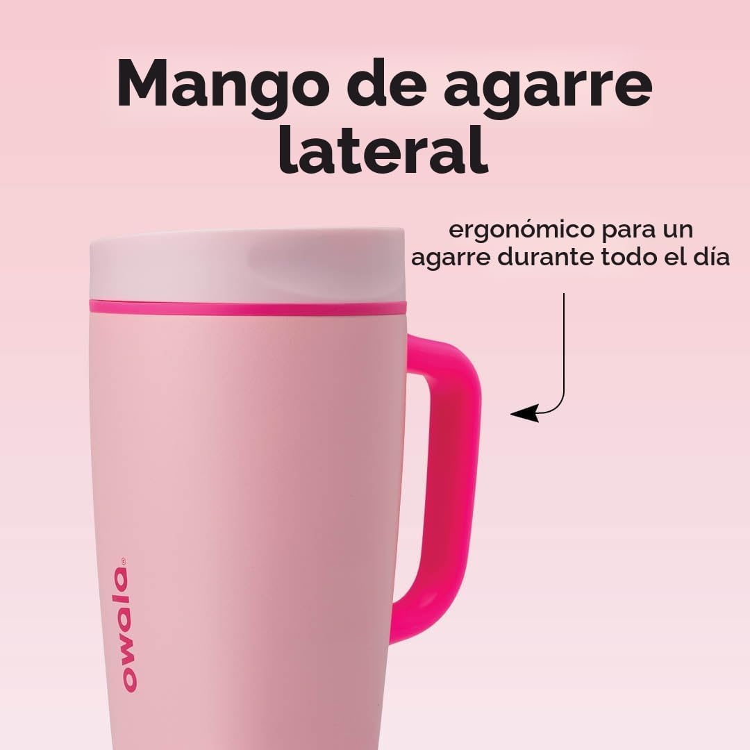Owala SmoothSip Slider - Taza de viaje aislada de acero inoxidable...
