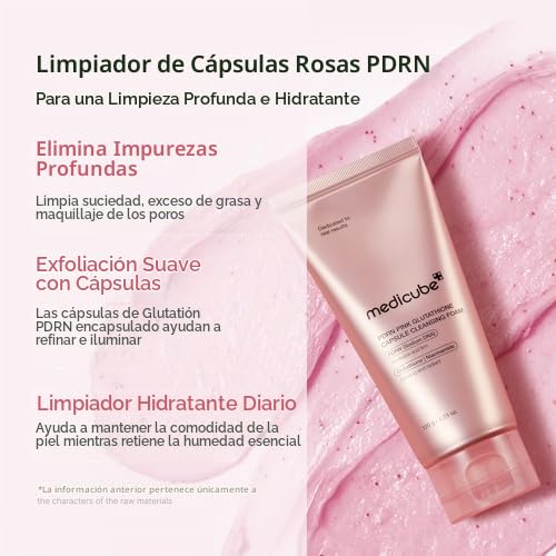 medicube Limpiador facial PDRN Pink Glutatión Cápsula Espuma Limpia...