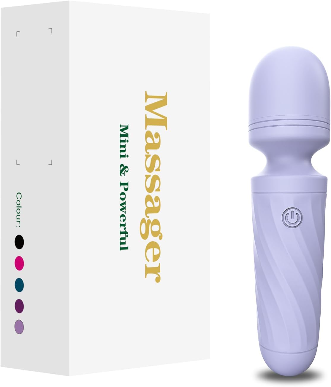 KINGWAND - Mini varita masajeadora impermeable, 10 vibraciones (gri...