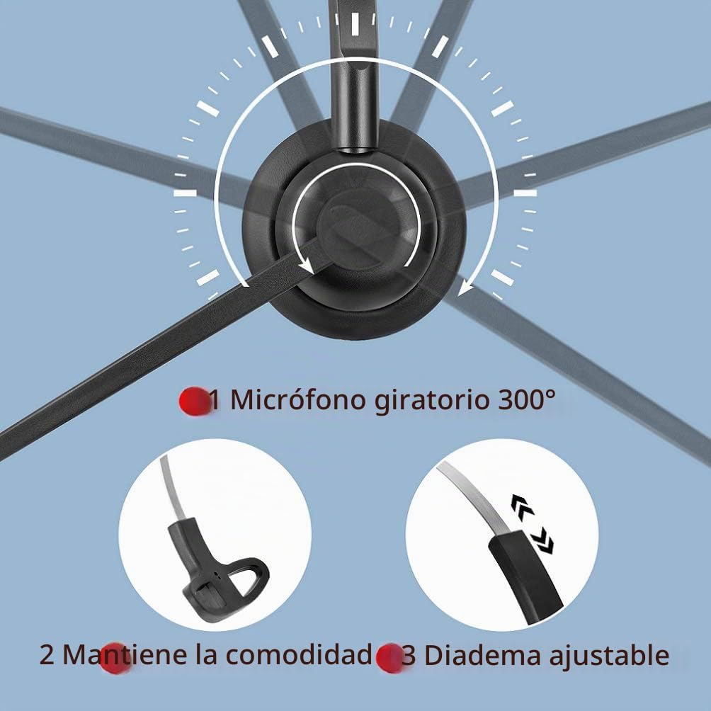 Auriculares USB con micrófono para PC, portátil, computadora, auric...