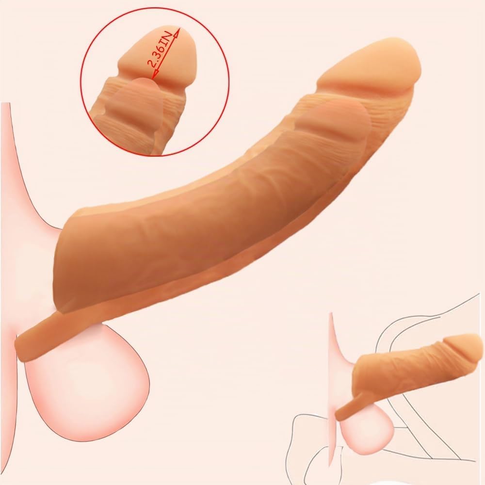 Ampliador extensor de pene de 9,45 pulgadas con anillo para el pene...