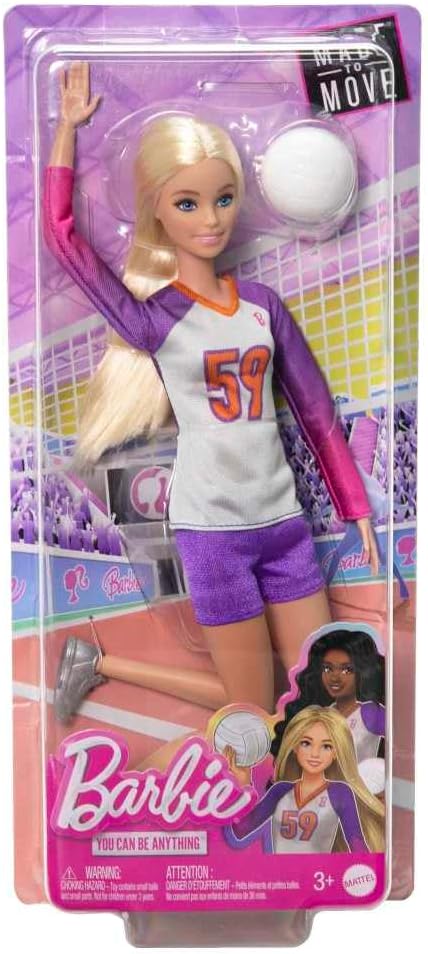 Barbie Muñeca de voleibol hecha para moverse | Muñeca de moda profe...