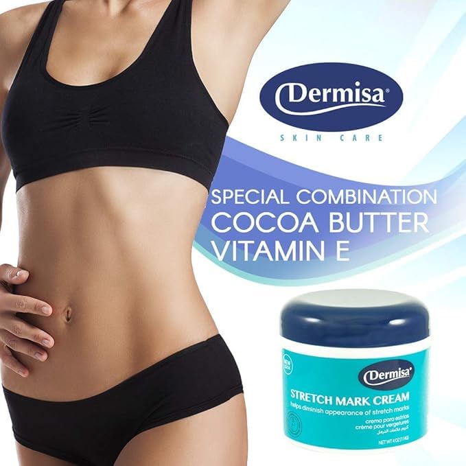 Dermisa Crema para estrías y cicatrices con manteca de cacao, colág...