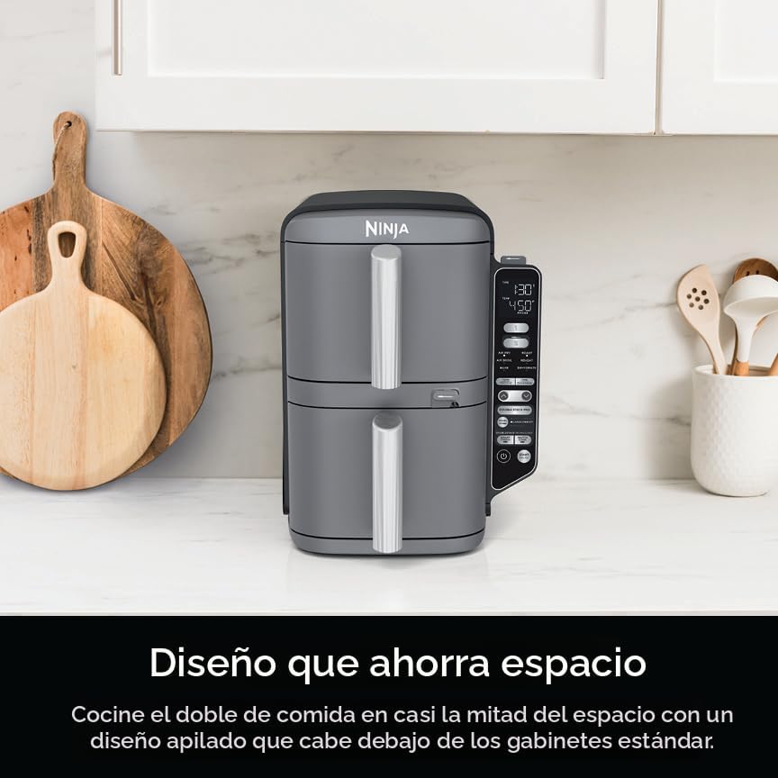 Ninja Freidora de Aire Inteligente DoubleStack XL de 2 Cestas, Sist...