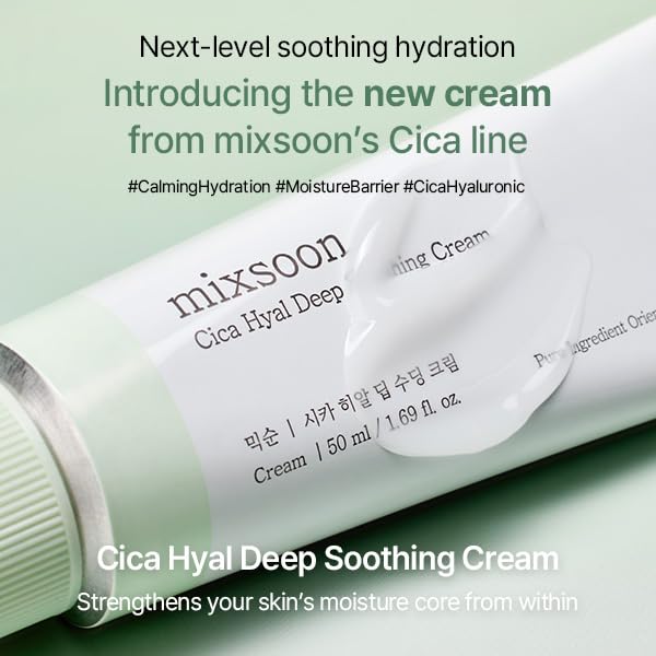 mixsoon Cica Hyal Crema calmante profunda \u2013 Crema facial calma...
