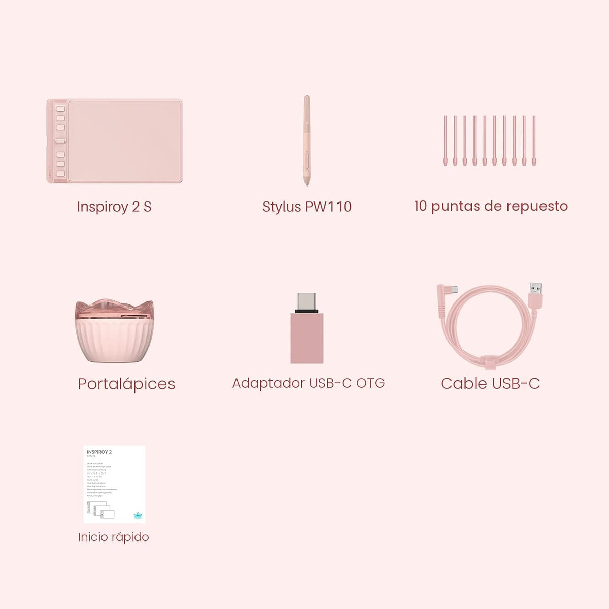 HUION Inspiroy 2 Tableta de dibujo pequeña con rueda de desplazamie...