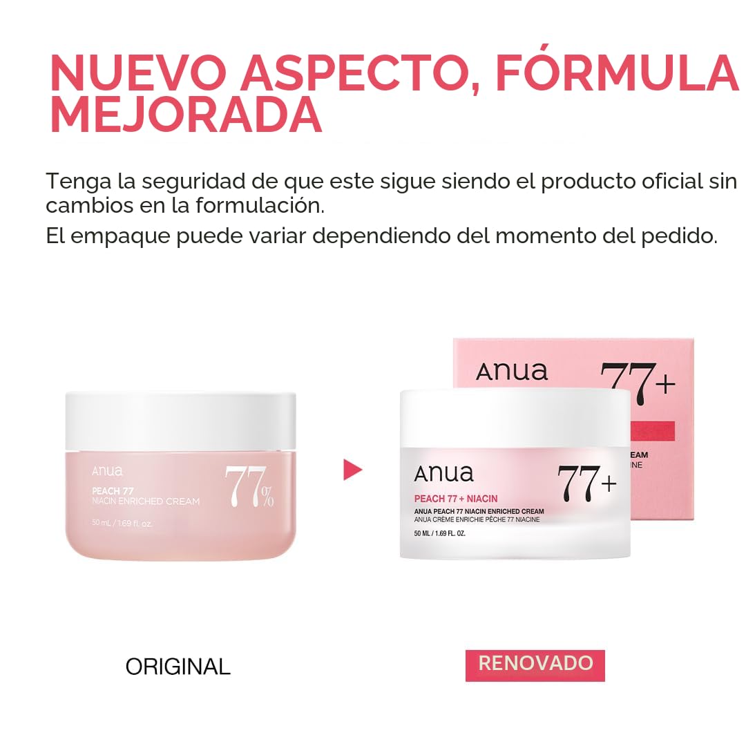 Crema de niacinamida de melocotón ANUA, 1.69 onzas líquidas | Crema...