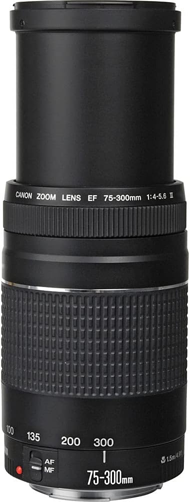 Canon EF 75-300mm f\/4-5.6 III lente incluido con filtro UV de 58mm...