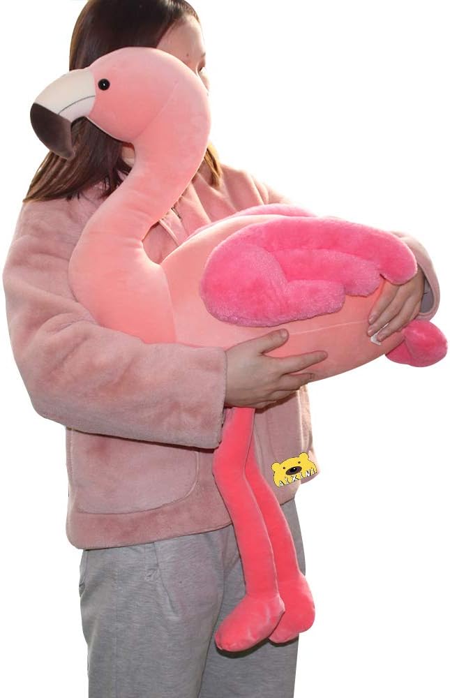 AIXINI Juguetes de peluche de flamenco suave de 27.5 pulgadas, flam...