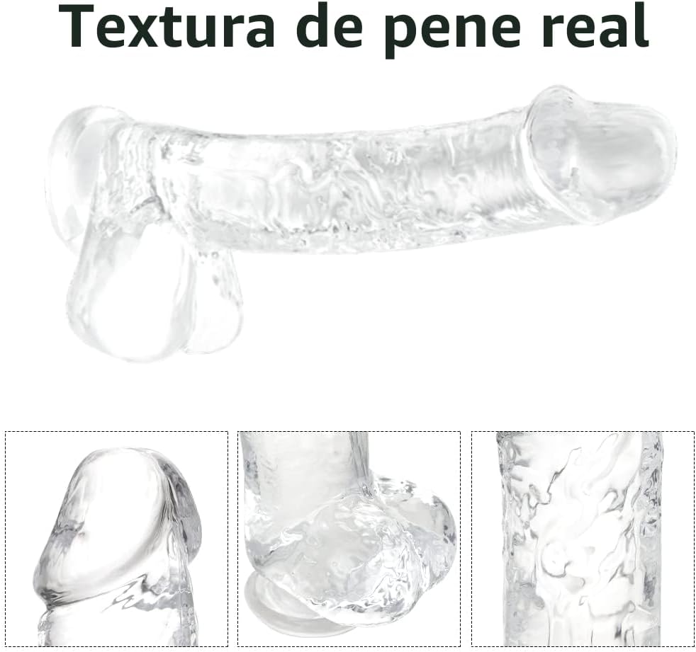 Consolador pequeño realista transparente de 6 pulgadas, juguete sex...