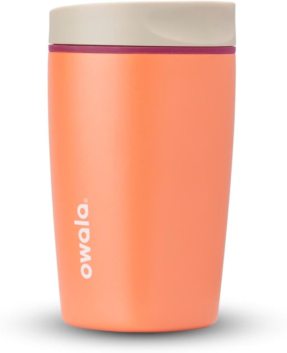 Owala SmoothSip Slider - Vaso de café de acero inoxidable con aisla...