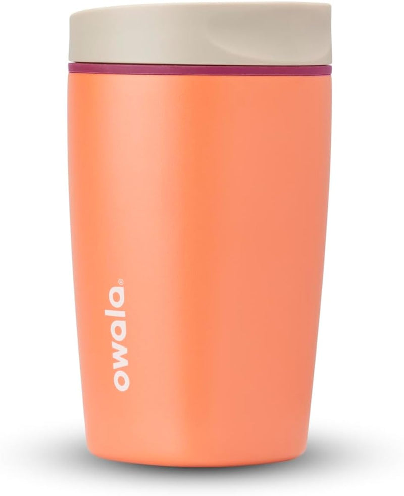 Owala SmoothSip Slider - Vaso de café de acero inoxidable con aisla...