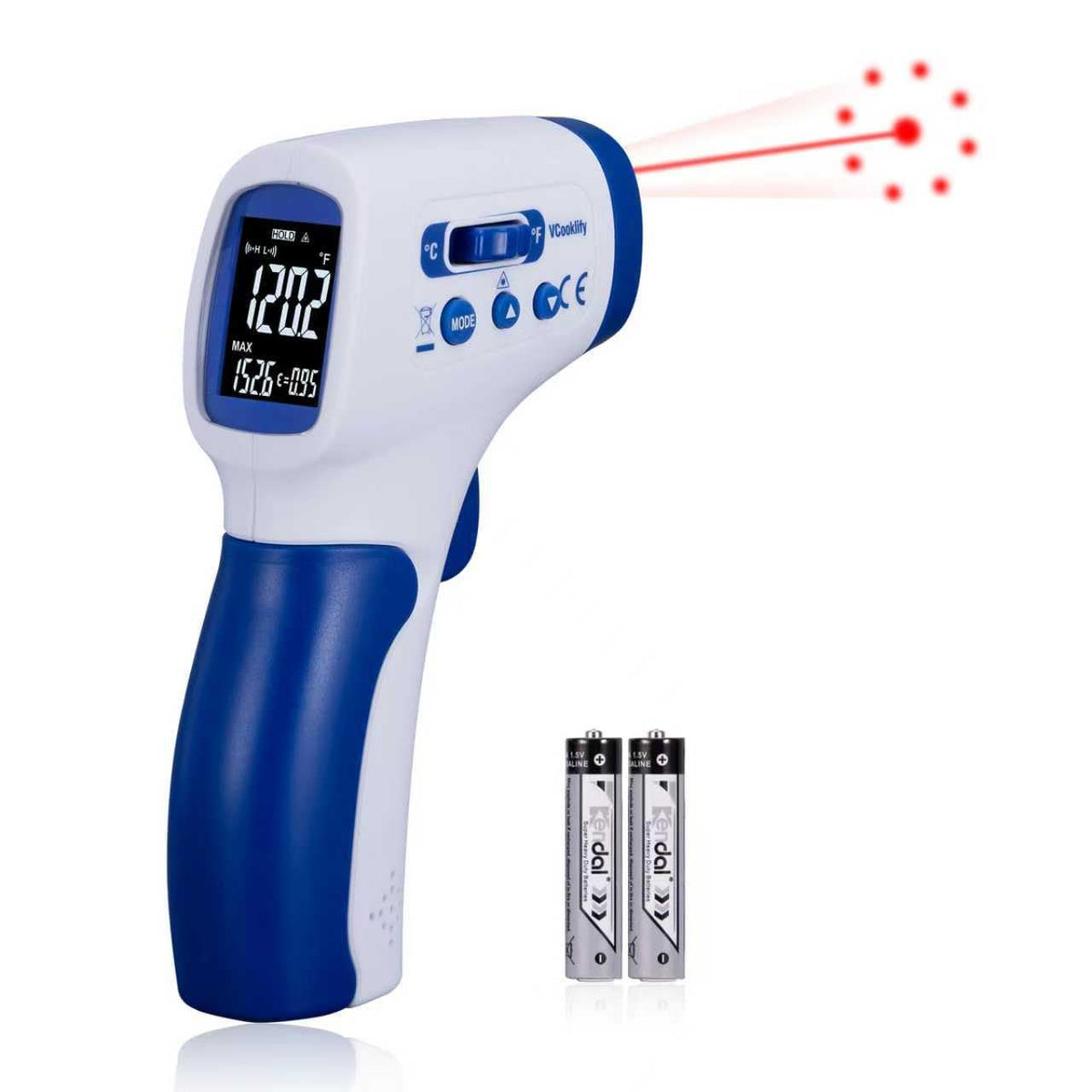 VCooklify Ring Laser DS20:1 Termómetro infrarrojo Pistola de temper...