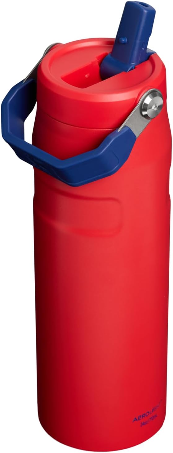 STANLEY IceFlow - Botella con popote 2.0, 24 onzas, color rojo y az...