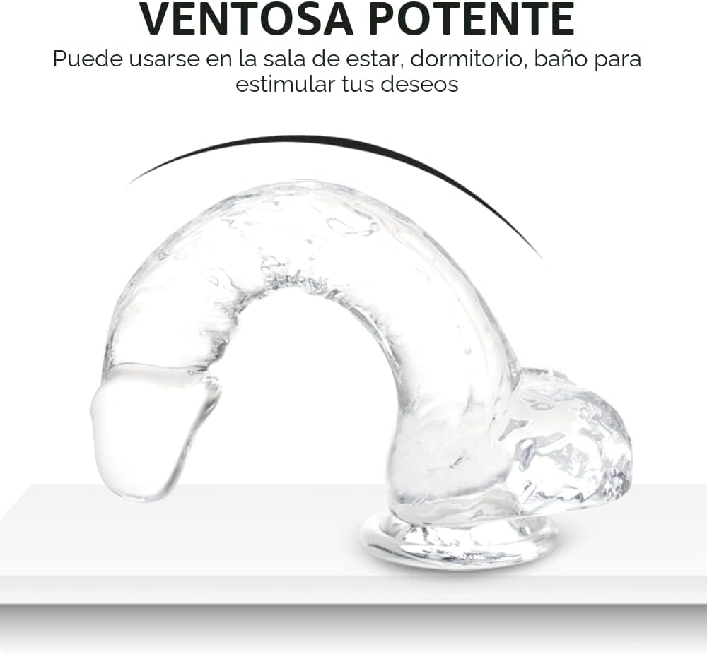 Consolador pequeño realista transparente de 6 pulgadas, juguete sex...