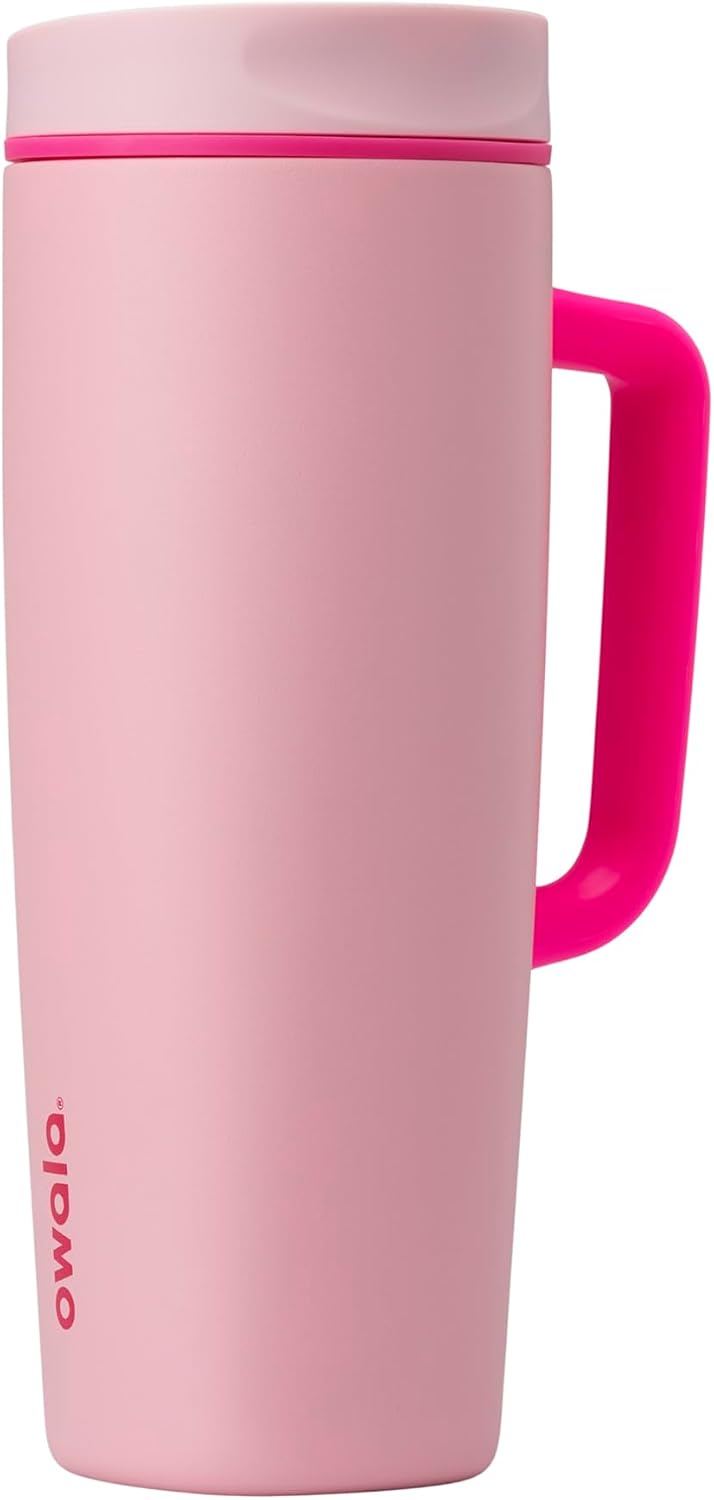 Owala SmoothSip Slider - Taza de viaje aislada de acero inoxidable...