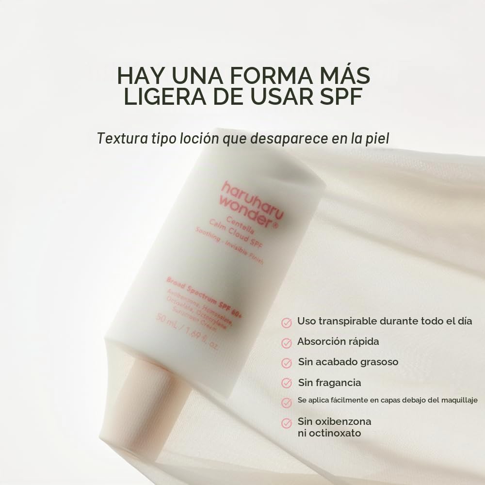 Haruharu Wonder Centella Calm Cloud Protector facial solar SPF 60+,...