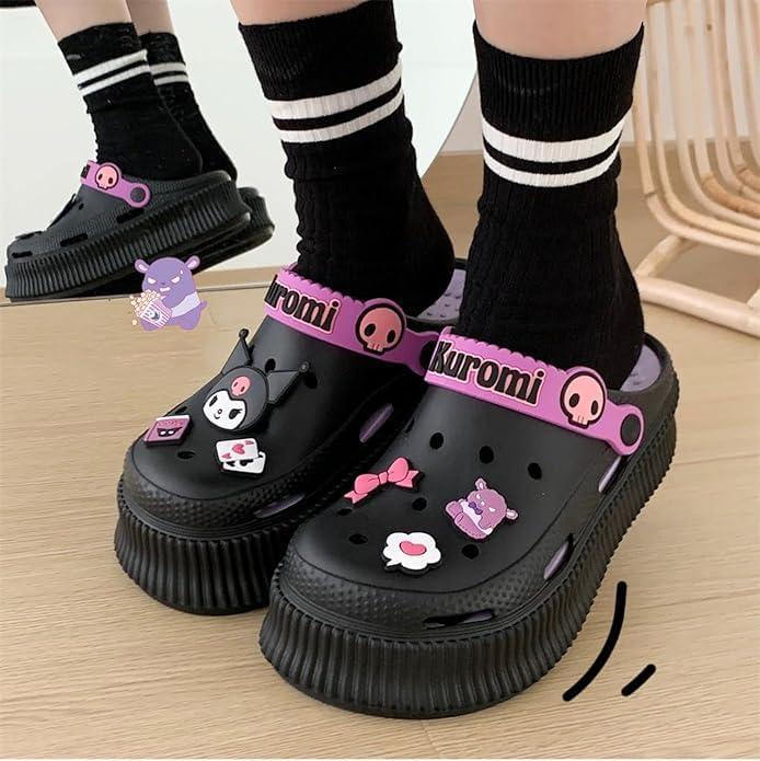CEINOM Lindas pantuflas de dibujos animados Kuromi pantuflas Kawaii...