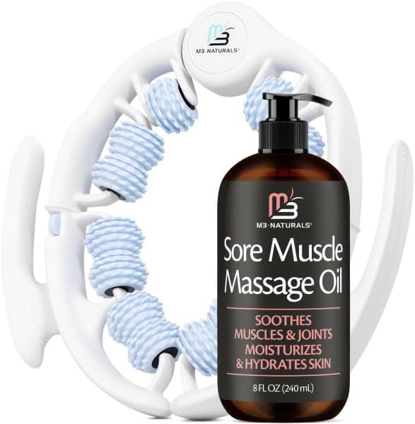 Kit de masajeador de drenaje linfático y aceite de masaje para dolo...