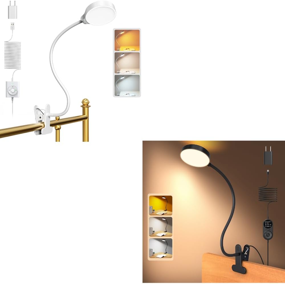 Glocusent Luz clásica con clip y lámpara de clip de 72 LED