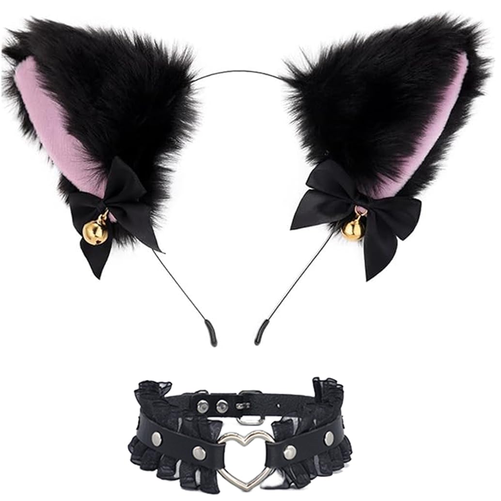 QHQ-SHININGLIFI Lindo juego de accesorios de cosplay de orejas de g...