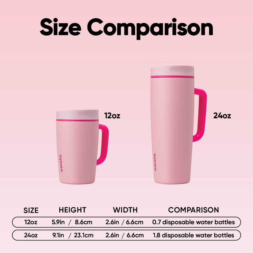 Owala SmoothSip Slider - Taza de viaje aislada de acero inoxidable...