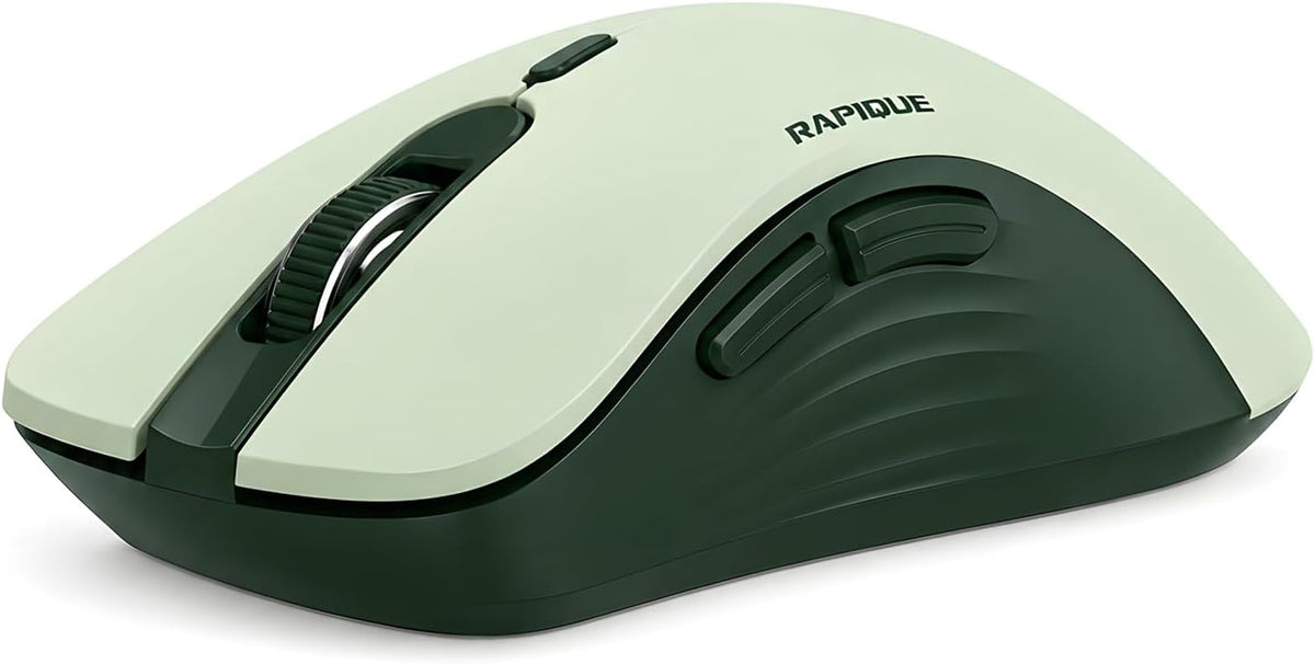 RAPIQUE Ratón inalámbrico Bluetooth, Bluetooth dual y 2.4 GHz, verd...