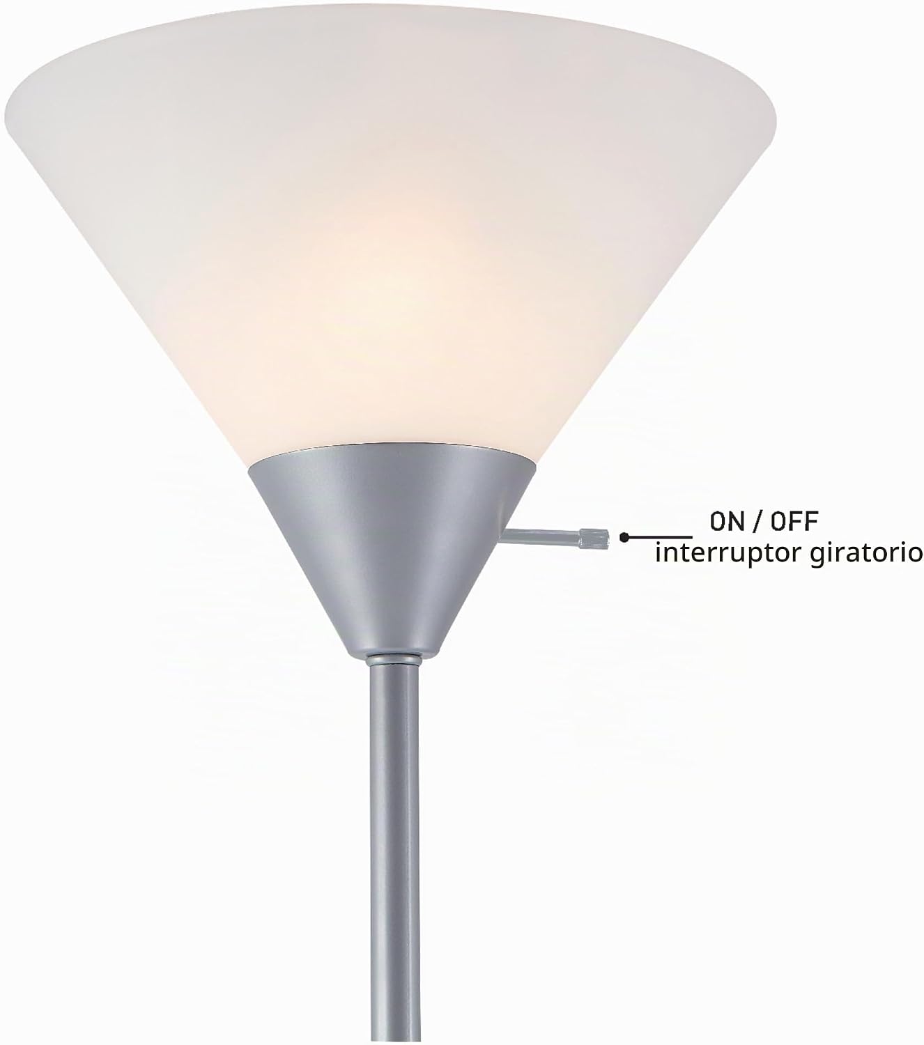 Globe Electric 677150 Elliott 72" Lámpara de pie, plateada, pan...