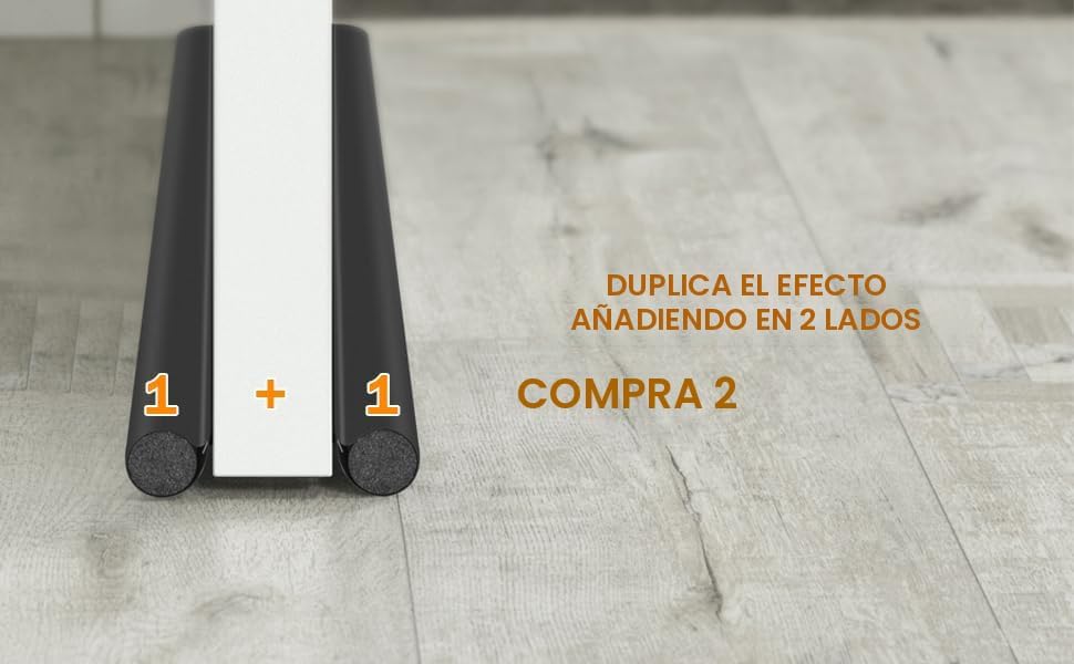 MAXTID Tope para puerta de 36 pulgadas, color negro, ajustable, blo...