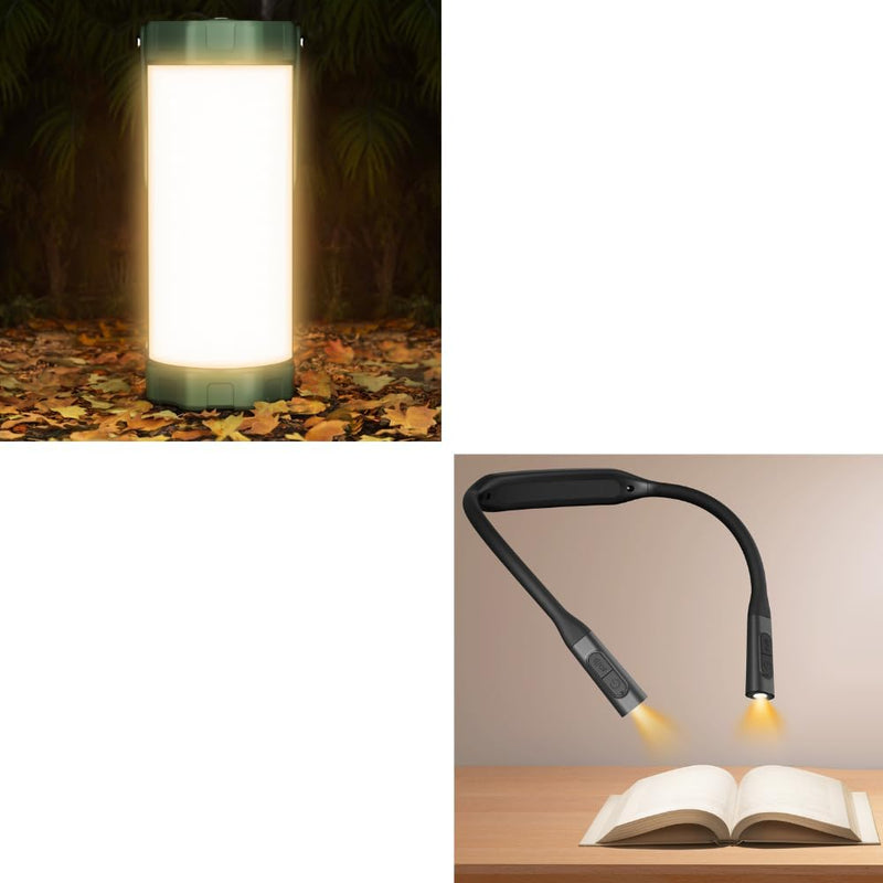 Glocusent 1 paquete de linterna LED recargable para campamento, 1 p...
