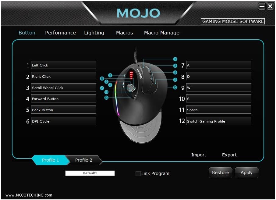 MOJO - Ratón vertical silencioso para juegos, ergonómico para juego...