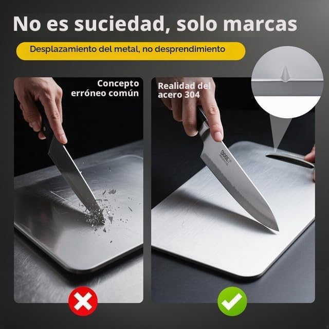 URMONA Juego de tablas de cortar de acero inoxidable 304 de 3 pieza...