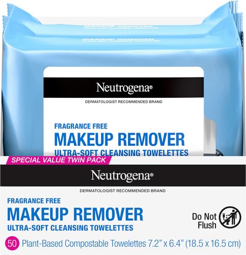 Neutrogena Toallitas desmaquillantes, sin fragancia, 24 paquetes de...
