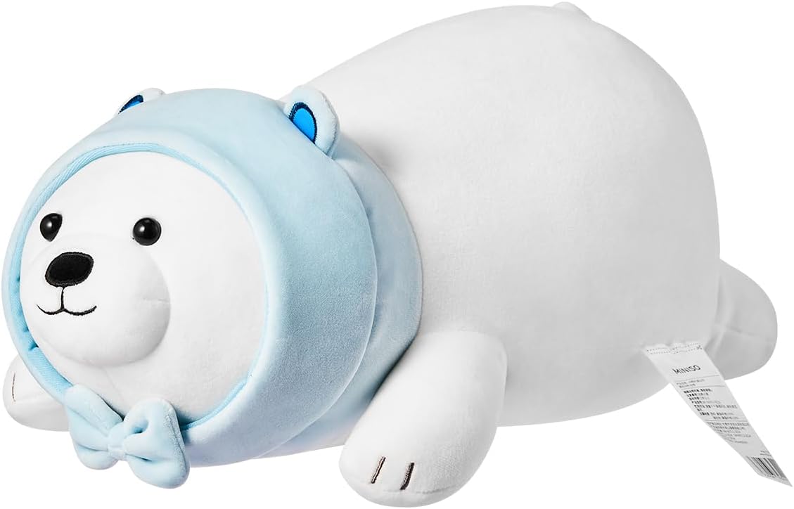 MINISO Peluche de oso polar de 15.3 pulgadas, muñeca de peluche aco...