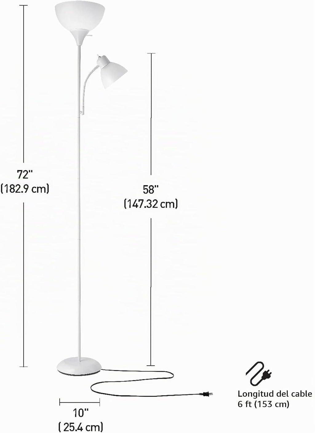 Globe Electric 67136 Delilah - Lámpara de pie, color blanco, 72.88...