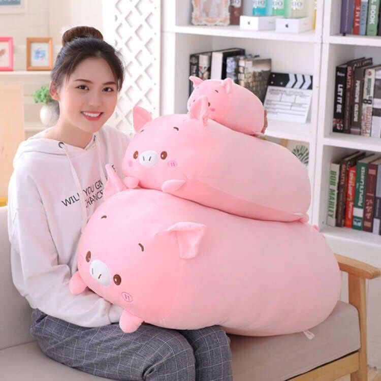 Jensquaify - Almohada de peluche de cerdo suave, juguete de animal...