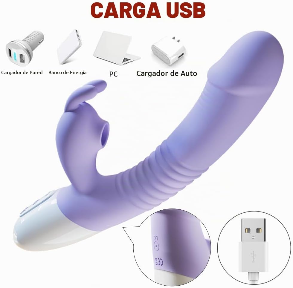 Juego de juguetes de placer con orejas de conejo, 7 modos potentes...